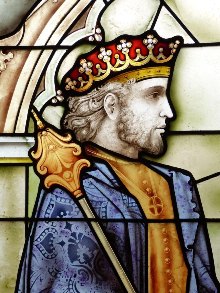 picture, window, stained glass, historical, man, face, portrait, king, crown, scepter, king, king, king, king, king, crown, scepter, scepter, scepter, scepter